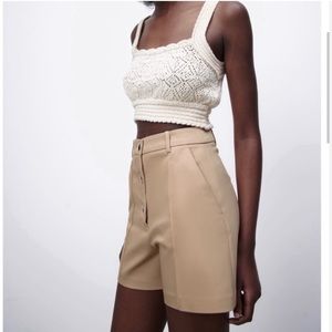 NWT Zara Tan High Waisted Shorts